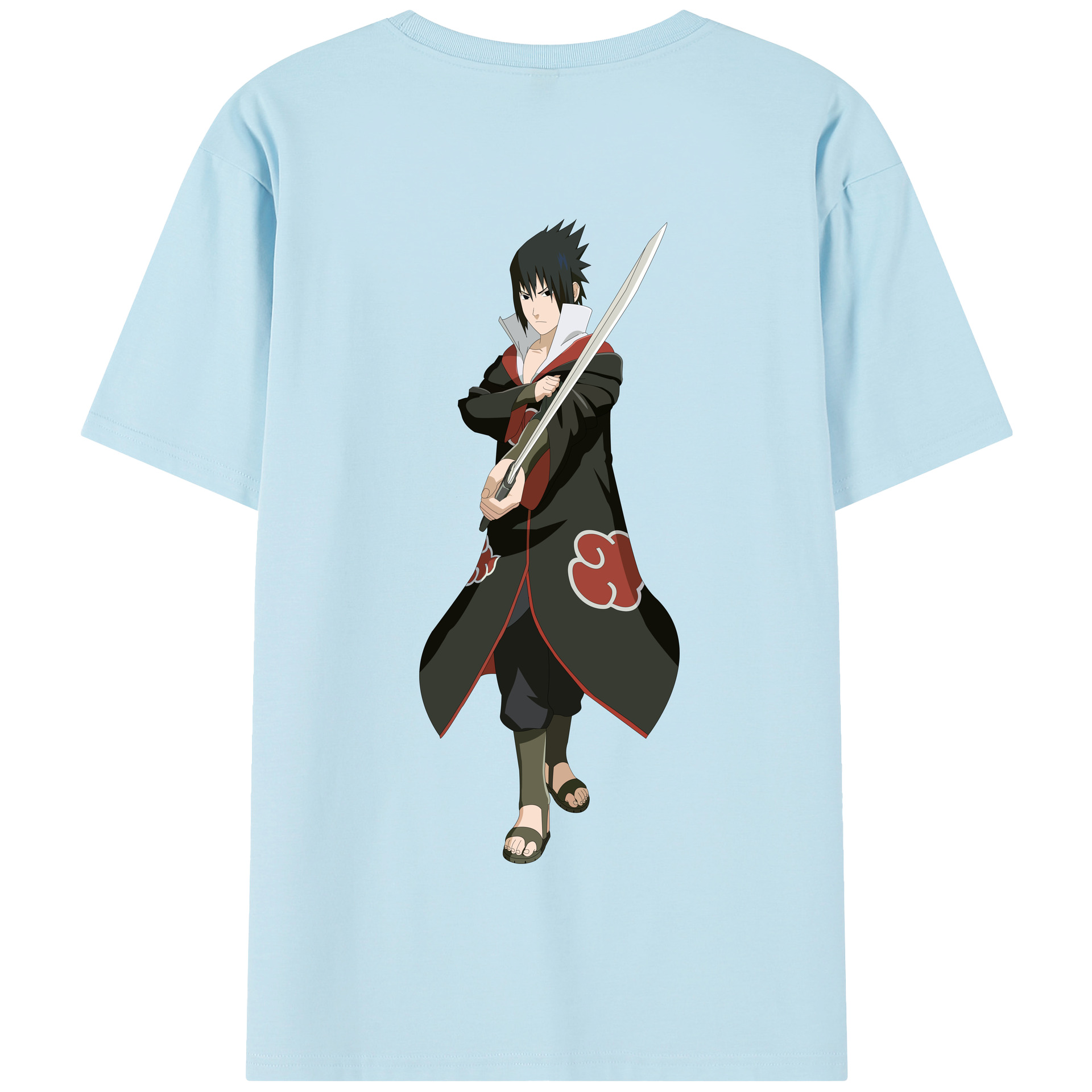 （画像用） NARUTO -ナルト- うちは サスケ Uchiha Sasuke 綿100％半袖Tシャツ（背面プリント）